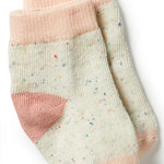 Load image into Gallery viewer, Wilson &amp; Frenchy - Organic 3 Pack Baby Socks - Peach/Shell/Oatmeal
