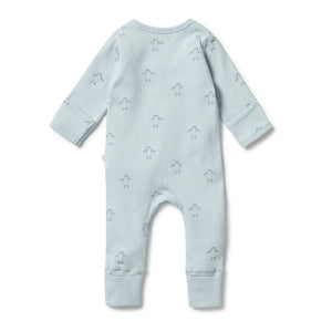 Wilson & Frenchy - Organic Rib Zipsuit with Feet - Little Penguin