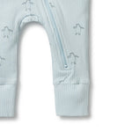 Load image into Gallery viewer, Wilson &amp; Frenchy - Organic Rib Zipsuit with Feet - Little Penguin
