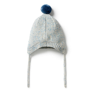 Wilson & Frenchy - Knitted Cable Bonnet - Bluestone Fleck