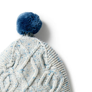 Wilson & Frenchy - Knitted Cable Bonnet - Bluestone Fleck