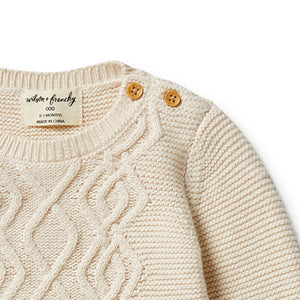 Wilson & Frenchy - Knitted Cable Jumper - Sand Melange