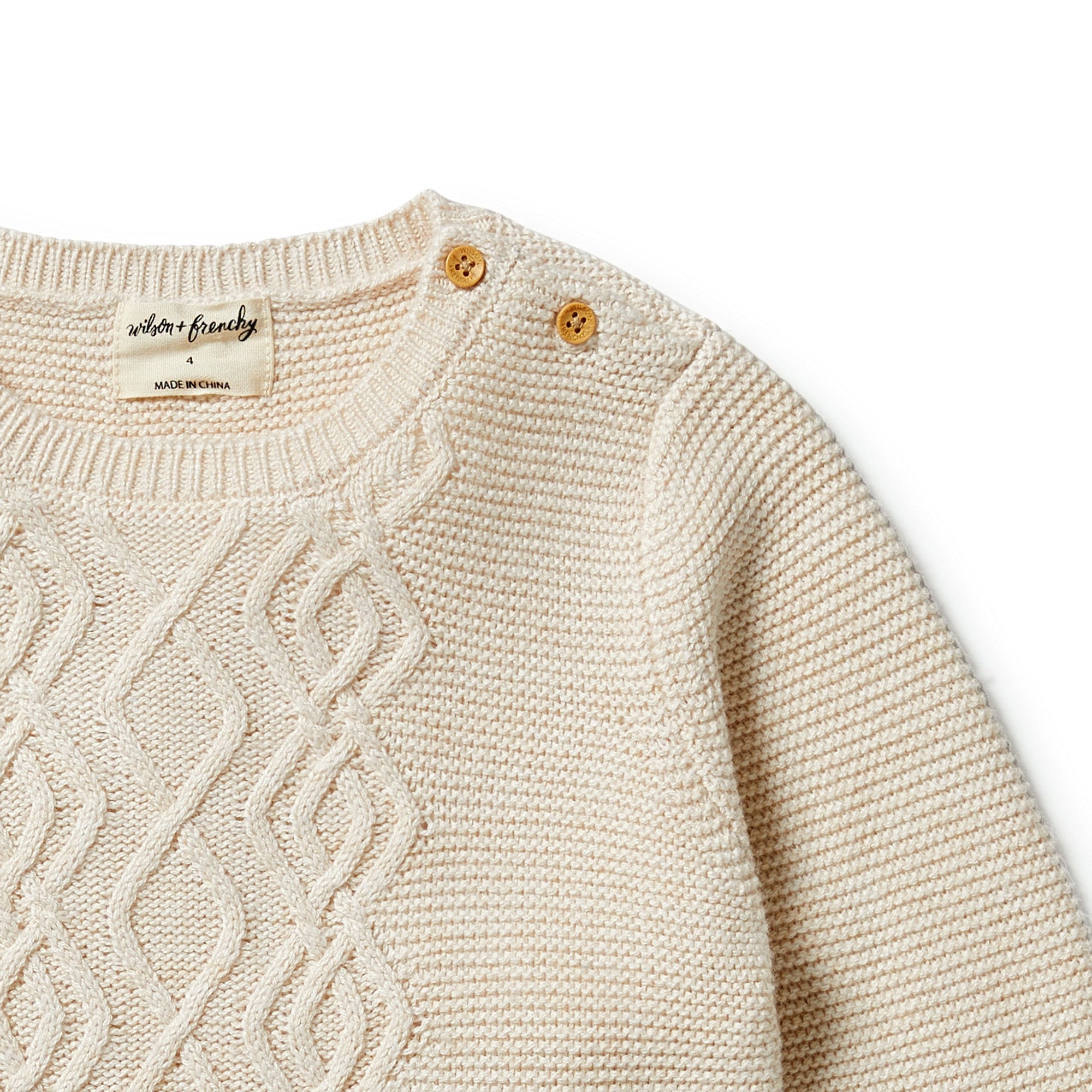 Wilson & Frenchy - Knitted Cable Jumper - Sand Melange (3 Yrs)
