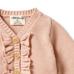 Load image into Gallery viewer, Wilson &amp; Frenchy - Knitted Ruffle Cardigan - Rose
