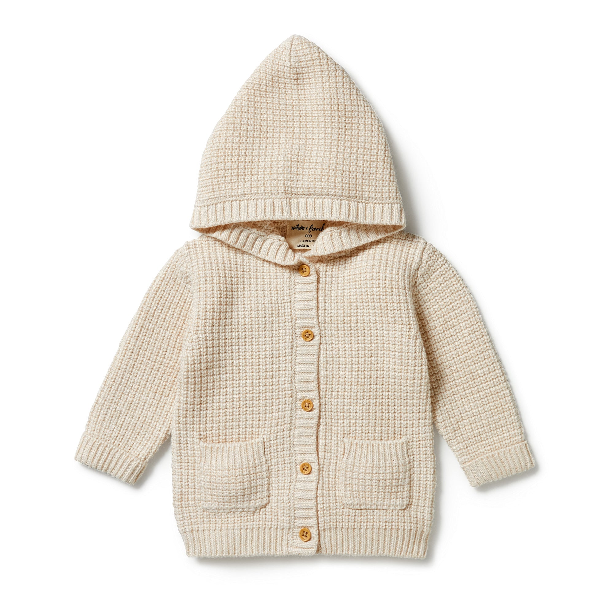Wilson & Frenchy - Knitted Button Jacket - Sand Melange