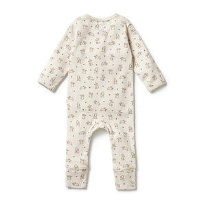 Wilson & Frenchy - Organic Pointelle Zipsuit with Feet - Bunny Love