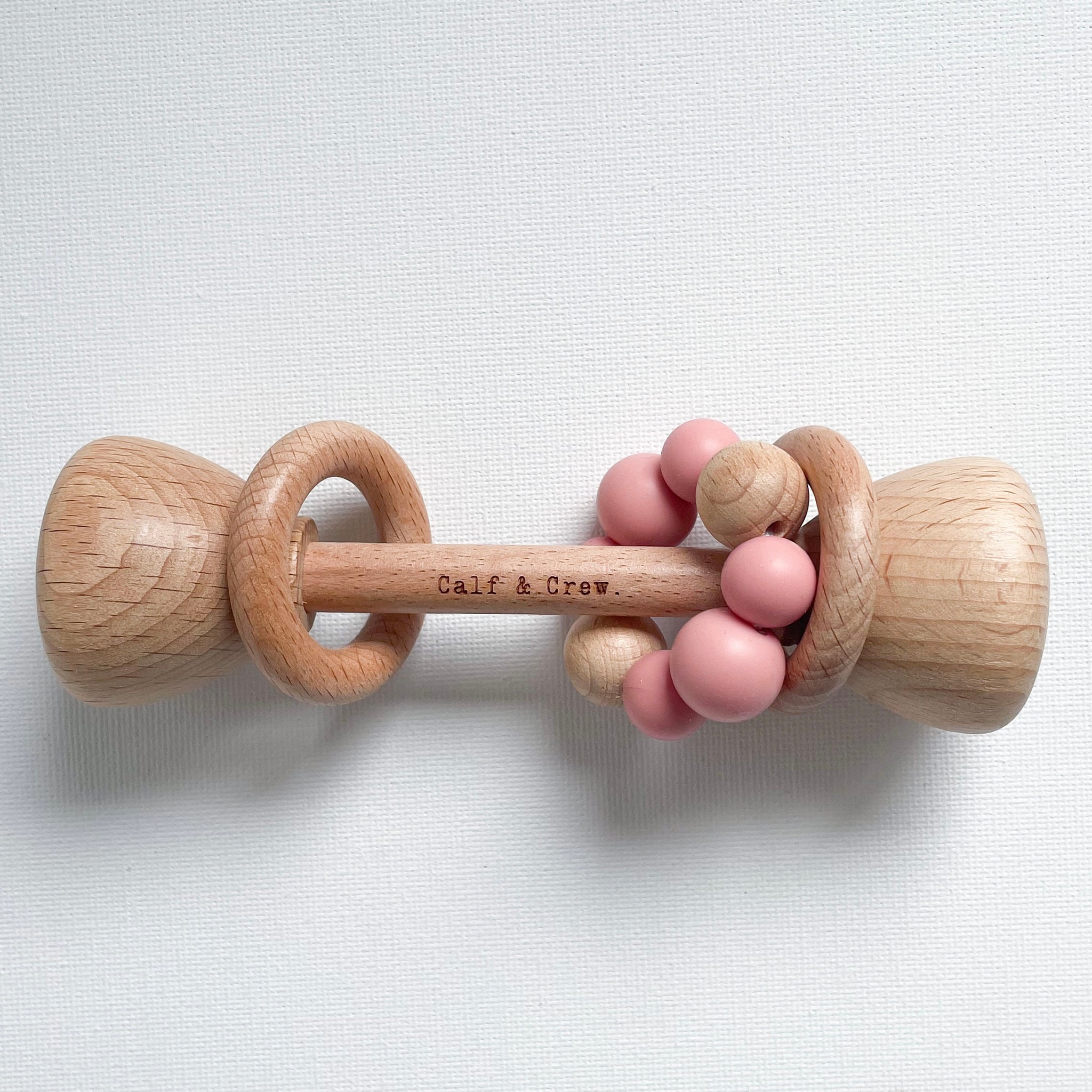 Calf & Crew - Wooden Silicone Rattle