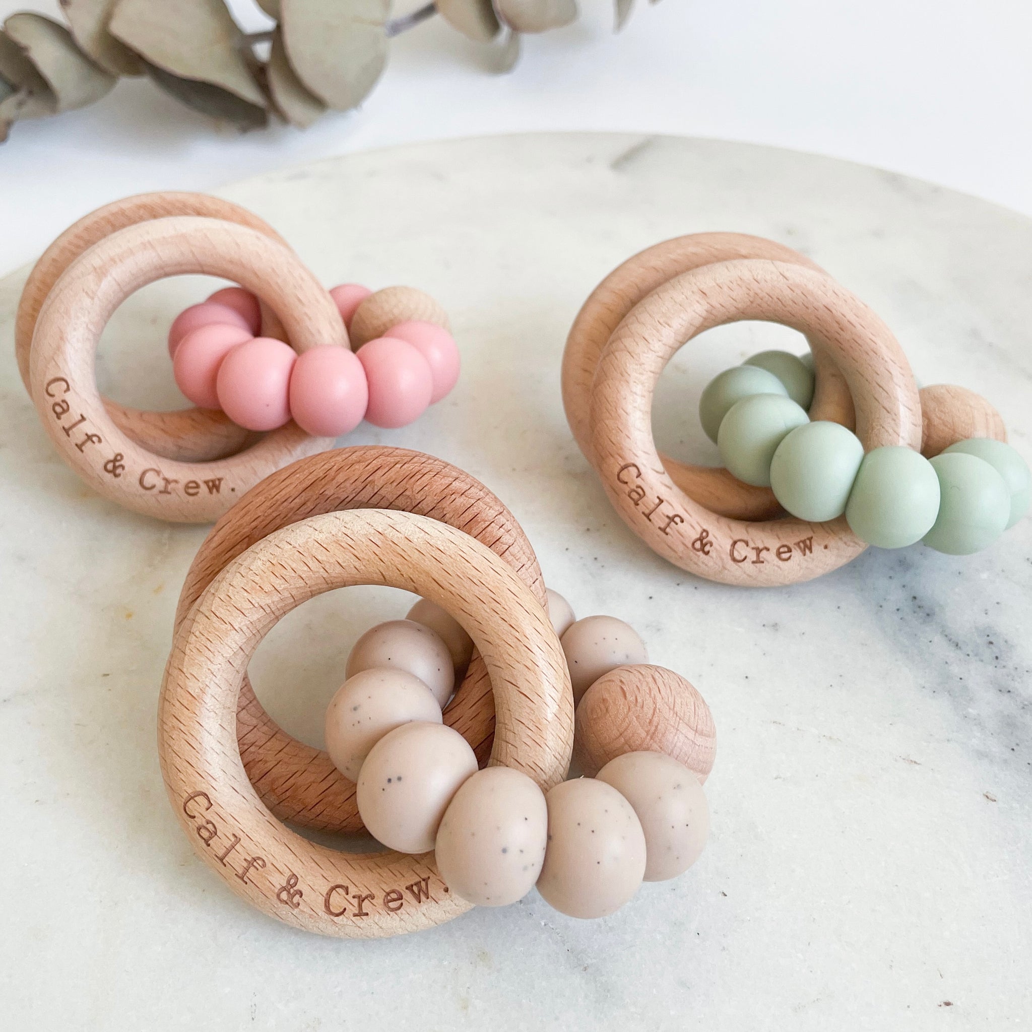 Calf & Crew - Wooden Silicone Ring Teether