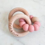 Load image into Gallery viewer, Calf &amp; Crew - Wooden Silicone Ring Teether
