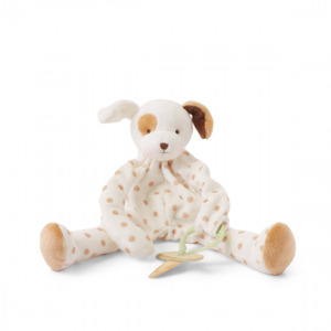 Soft Bunny Comforter & Dummy Holder (Tan Polka Dots)