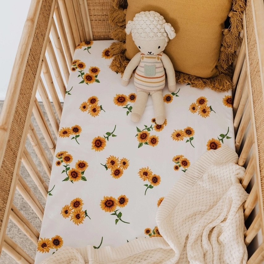 Snuggle Hunny Kids - Sunflower Fitted Cot Sheet