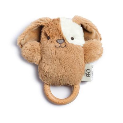 OB Designs - Wooden Teether / Baby Rattle & Teething Ring - Duke Dog