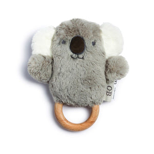 OB Designs - Wooden Teether / Baby Rattle & Teething Ring - Kelly Koala