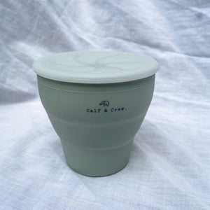 Calf & Crew - Collapsible Silicone Snack Cup With Lid Sage