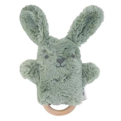 OB Designs - Wooden Teether / Baby Rattle & Teething Ring - Beau Bunny